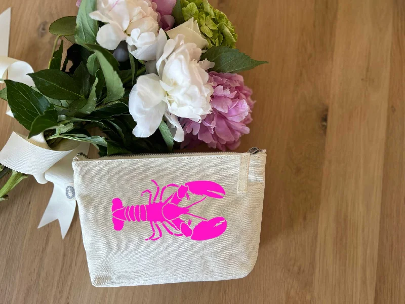 Fashion Frontiers Makeup Bag Natural with Hot Pink Lobster Statement Bags With Exclusive Savings Fashion Frontiers Makeup Bag Natural with Hot Pink Lobster Statement Bags With Exclusive Savings
