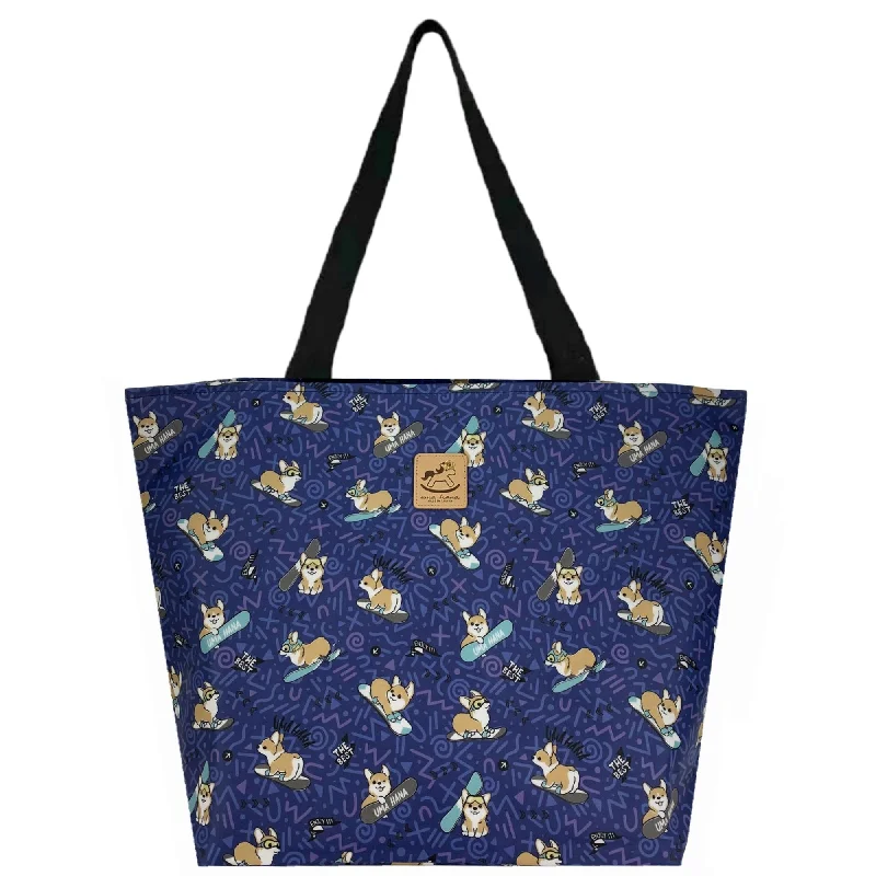 Stylish Statements Blue Snow Corgi Large Travel Tote Stylish Handbags With Exclusive Online Discounts Stylish Statements Blue Snow Corgi Large Travel Tote Stylish Handbags With Exclusive Online Discounts