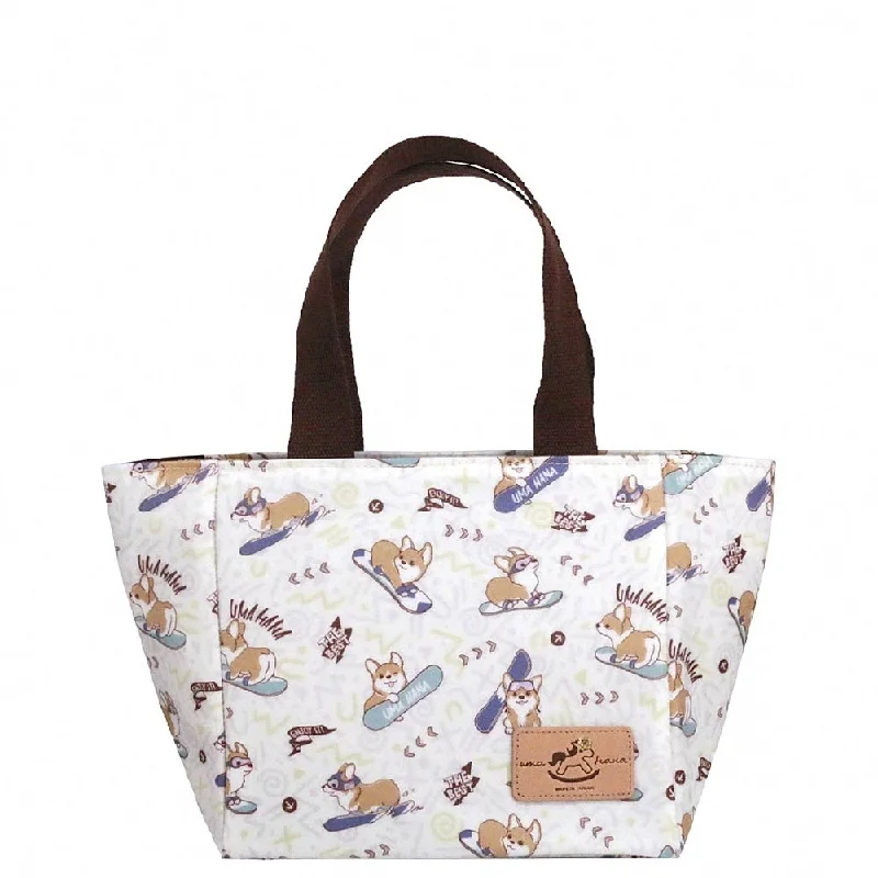 Sustainable Fashion Extravaganza White Surfing Corgi Square Handbag Affordable Elegance, Grab Yours Sustainable Fashion Extravaganza White Surfing Corgi Square Handbag Affordable Elegance, Grab Yours
