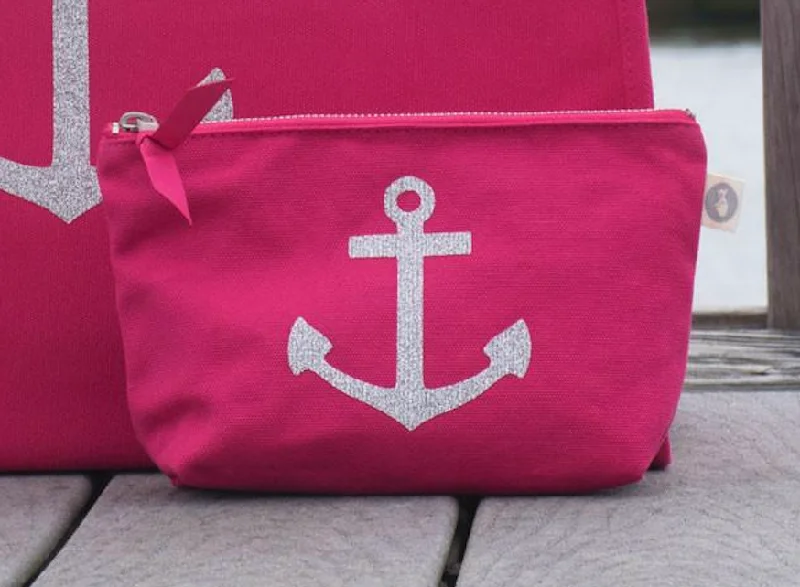 Effortless Style, Endless Impact Makeup Bag: Hot Pink with Silver Anchor Chic Bags, Shop Now Effortless Style, Endless Impact Makeup Bag: Hot Pink with Silver Anchor Chic Bags, Shop Now