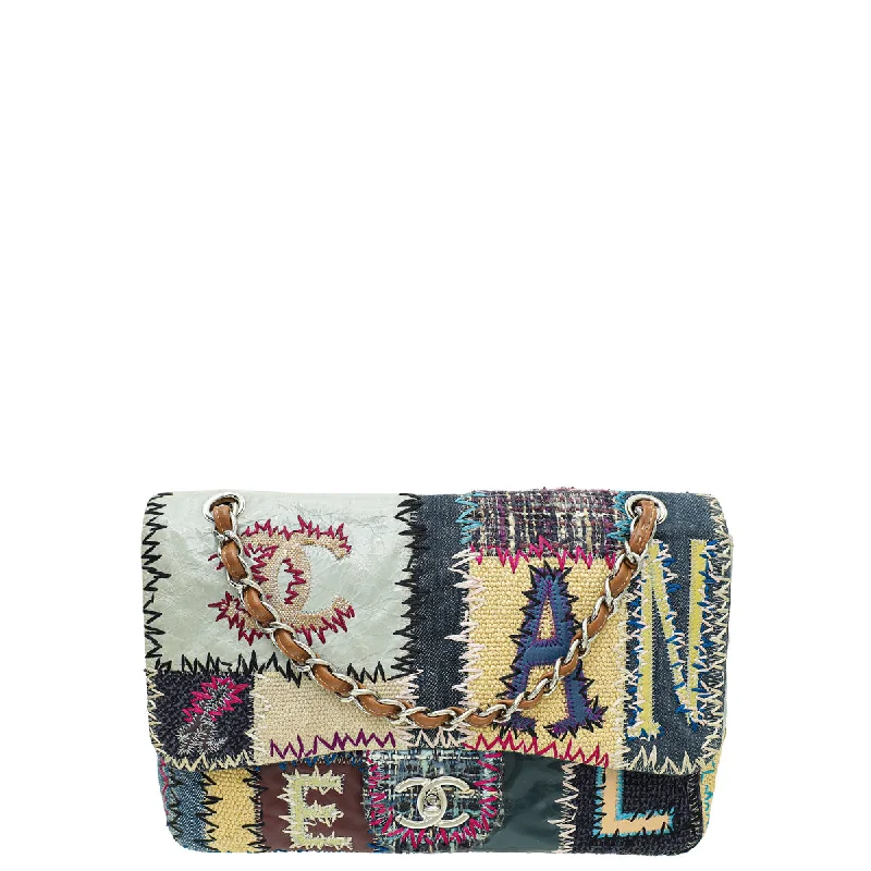 Street Chic Discounts Chanel Blue Multicolor CC Tweed Denim Patchwork Single Flap Jumbo Bag Trendy Purses At Unbeatable Discounts Street Chic Discounts Chanel Blue Multicolor CC Tweed Denim Patchwork Single Flap Jumbo Bag Trendy Purses At Unbeatable Discounts