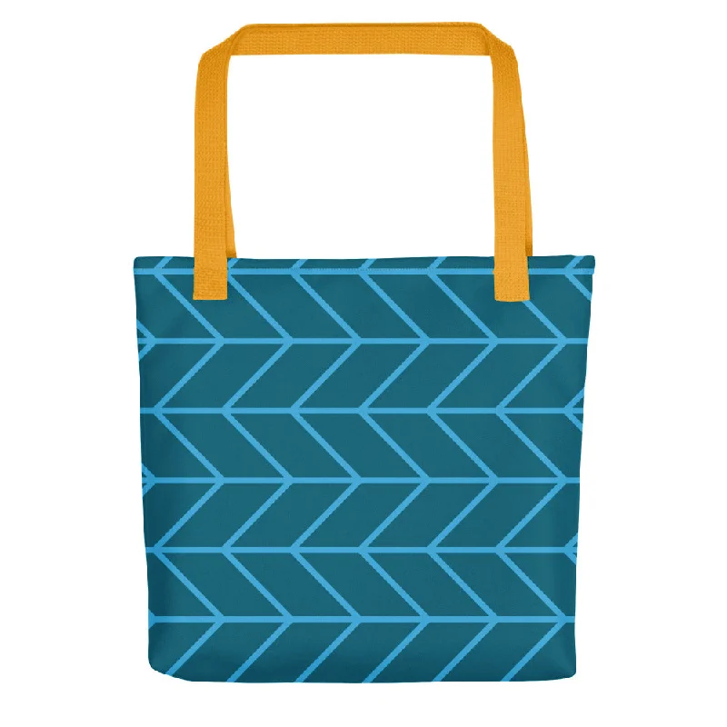 Urban Style Teal & Blue Plywood Hatch Tote Bags Trendy Handbags, Limited-Time Sale