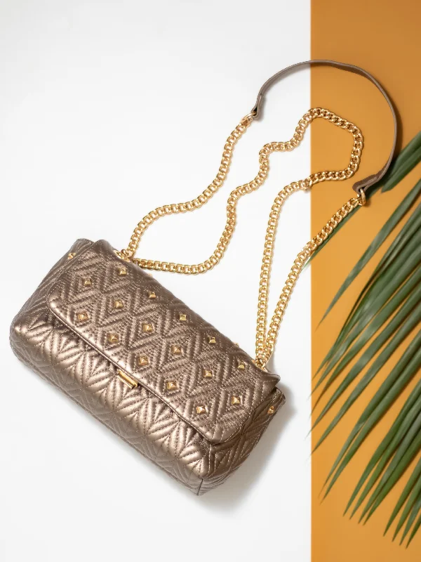 Discover Now Women Pewter Quilted Embellished Shoulder Bag Fashion-Forward Bags At Limited-Time Offers Discover Now Women Pewter Quilted Embellished Shoulder Bag Fashion-Forward Bags At Limited-Time Offers