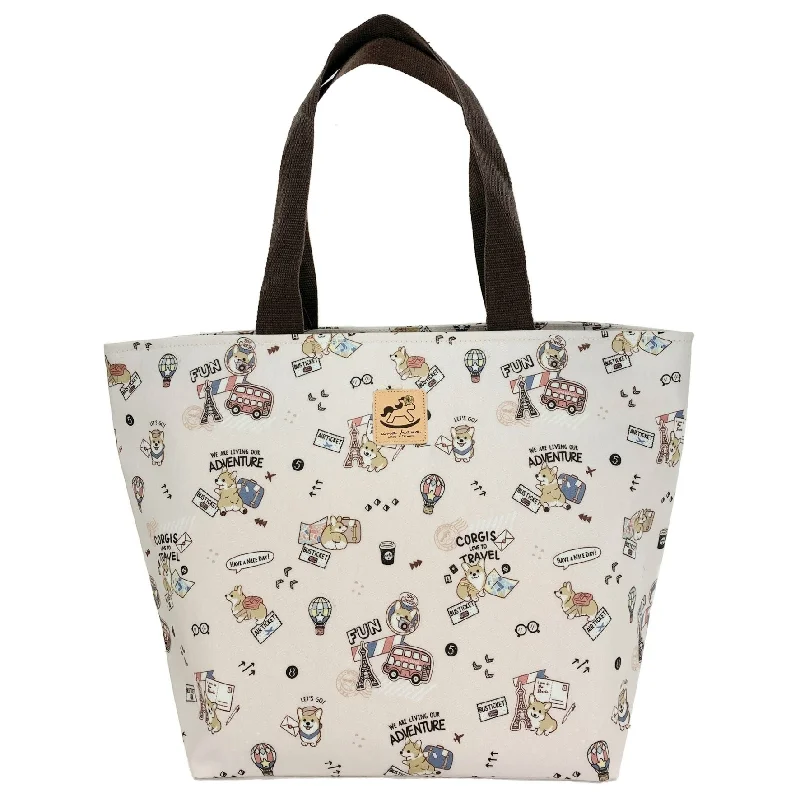 Spacious Bags With Holiday Promotions Pink Corgi Adventure Large Travel Tote Luxury Handbags At Budget-Friendly Rates Spacious Bags With Holiday Promotions Pink Corgi Adventure Large Travel Tote Luxury Handbags At Budget-Friendly Rates