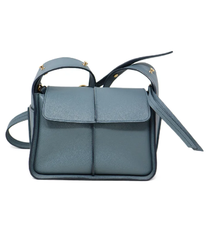 Bold Fashion Sales Tod's Blue Leather Shoulder Bag Statement Bags, Shop Today