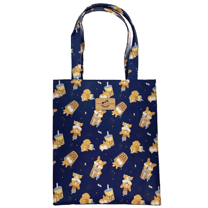 Seasonal Clearance Bags For Summer Blue Bubble Tea Corgi Large Tote Trendy And Timeless Handbags Now On Sale Seasonal Clearance Bags For Summer Blue Bubble Tea Corgi Large Tote Trendy And Timeless Handbags Now On Sale