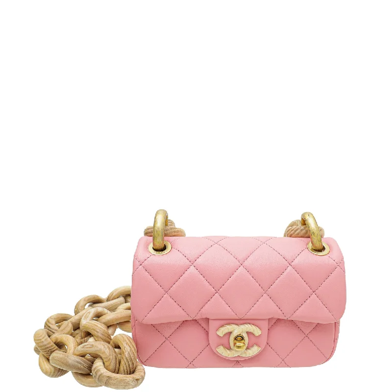 Feminine Style Promotions Chanel Pink CC Wood Chain Mini Bag High-End Bags, Low-End Prices Feminine Style Promotions Chanel Pink CC Wood Chain Mini Bag High-End Bags, Low-End Prices