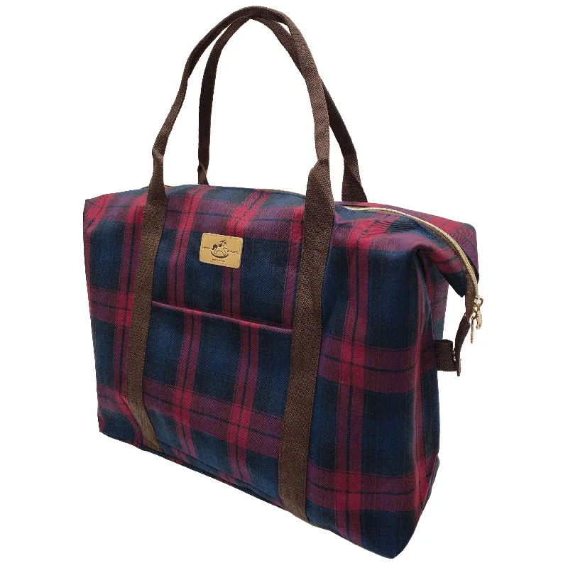 Affordable Bags Red & Blue Tartan Plaid Extra Large Travel Tote Designer Bags, Low Prices Affordable Bags Red & Blue Tartan Plaid Extra Large Travel Tote Designer Bags, Low Prices
