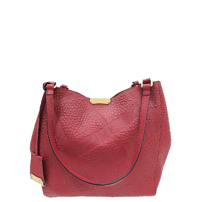 Casual Chic Burberry Red Embossed Check Small Canterbury Tote Bag Statement Handbags At Unbeatable Discounts Casual Chic Burberry Red Embossed Check Small Canterbury Tote Bag Statement Handbags At Unbeatable Discounts