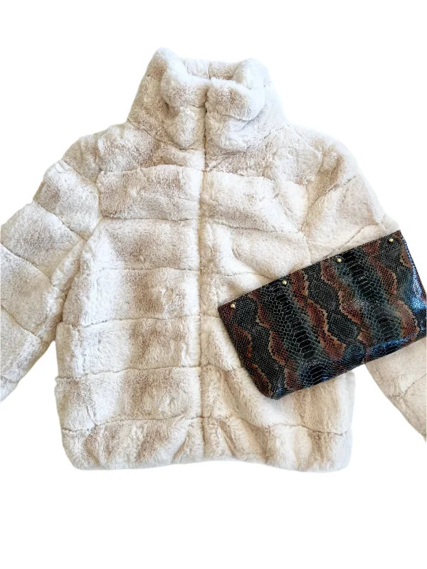 Retro Lovers Cream Lulu Crop Faux Fur Jacket Chic Bags, Shop Now
