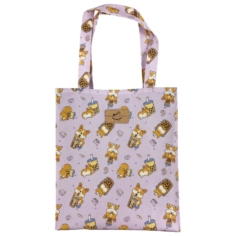 Trendy And Discounted Designer Handbags Purple Bubble Tea Corgi Large Tote Upgrade Your Look With Fashionable Bags Trendy And Discounted Designer Handbags Purple Bubble Tea Corgi Large Tote Upgrade Your Look With Fashionable Bags