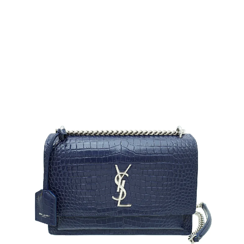 Clearance Sale, All Cheap YSL Blue Sunset Croco Embossed Medium Bag Handbag Deals For Every Occasion