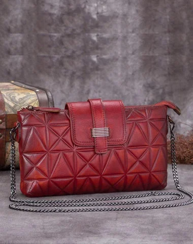 Urban Style Promotions Red Leather Geometric Womens VIntage Chain Shoulder Bag Side Bag Brown Chain Clutch Purse for Ladies Fashion-Forward Bags, Now On Sale Urban Style Promotions Red Leather Geometric Womens VIntage Chain Shoulder Bag Side Bag Brown Chain Clutch Purse for Ladies Fashion-Forward Bags, Now On Sale