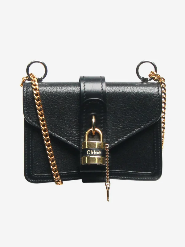 Limited Stock Black Mini Aby chain leather shoulder bag - size Affordable Elegance, Grab Yours Now Limited Stock Black Mini Aby chain leather shoulder bag - size Affordable Elegance, Grab Yours Now