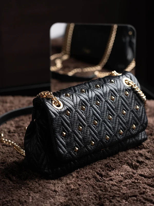 Unbeatable Deals Women Black Quilted Embellished Shoulder Bag Everyday Elegance At Lower Prices Unbeatable Deals Women Black Quilted Embellished Shoulder Bag Everyday Elegance At Lower Prices