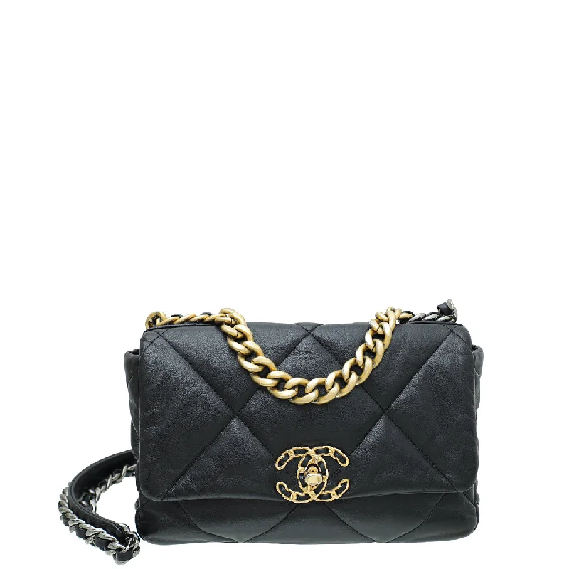 Limited Time Deal Chanel Black CC 19 Small Bag Affordable Luxury With Top-Quality Handbags Limited Time Deal Chanel Black CC 19 Small Bag Affordable Luxury With Top-Quality Handbags