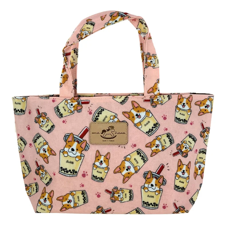 Discount Extravaganza Pink Boba Corgi Small Handbag Fashion Bags, Limited Offer