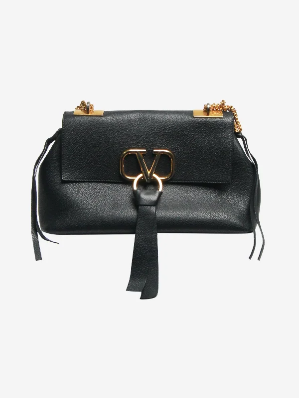 Vintage-Modern Style Offers Black V-Ring leather shoulder bag Trendy Purses, Limited Offer Vintage-Modern Style Offers Black V-Ring leather shoulder bag Trendy Purses, Limited Offer