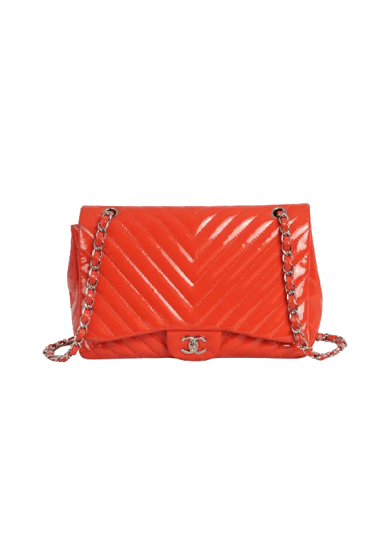 Flash Sale Now PATENT CHEVRON JUMBO BAG The Best Handbag Sale Of The Season