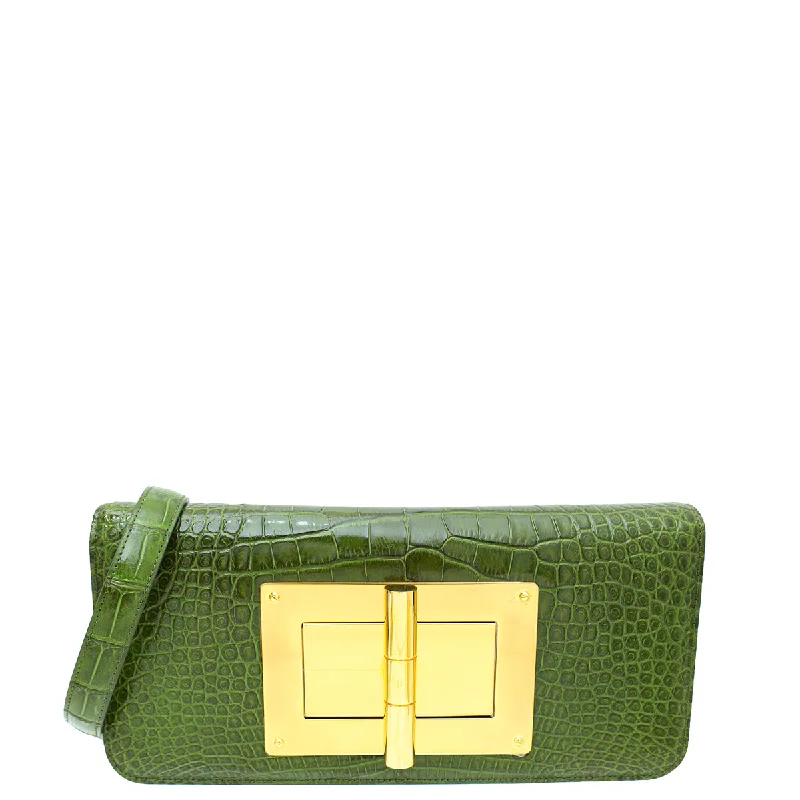 New Season Fashion Preview Tom Ford Olive Green Alligator Natalia East West Clutch Bag Grab Your Favorite Handbags At Discounted Prices New Season Fashion Preview Tom Ford Olive Green Alligator Natalia East West Clutch Bag Grab Your Favorite Handbags At Discounted Prices