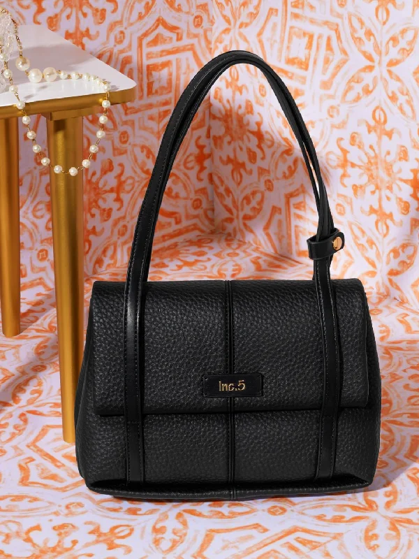 Refined Fashion Sale Women Black Textured Shoulder Bag Trendy & Timeless Bags, Now On Sale Refined Fashion Sale Women Black Textured Shoulder Bag Trendy & Timeless Bags, Now On Sale