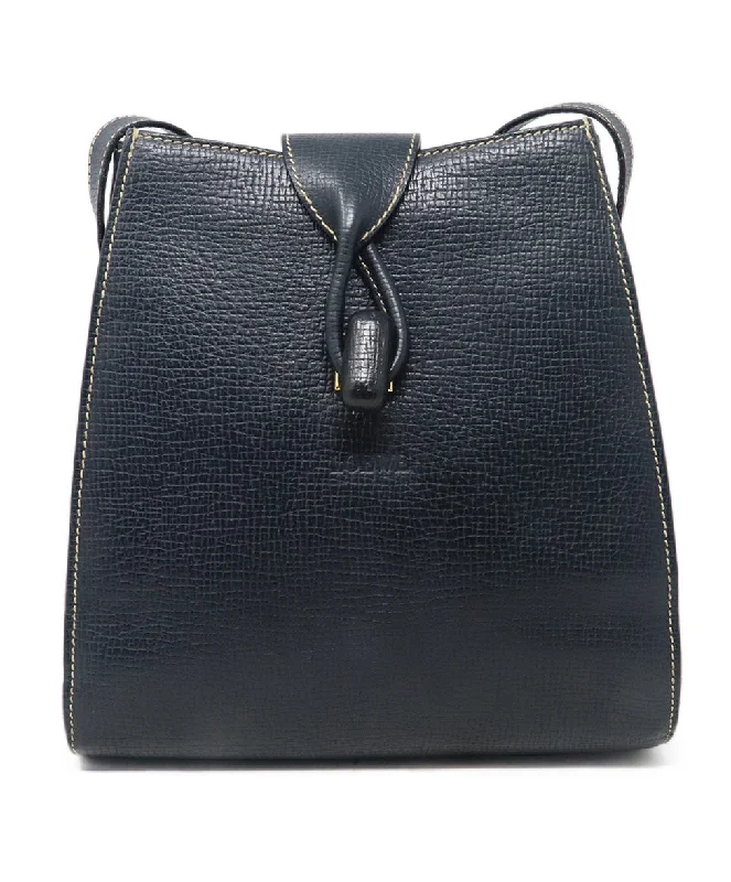Elegant Bags For Formal Events And Luxury Occasions Loewe Navy Leather Shoulder Bag w/ White Stitching Flash Sale On Handbags Elegant Bags For Formal Events And Luxury Occasions Loewe Navy Leather Shoulder Bag w/ White Stitching Flash Sale On Handbags