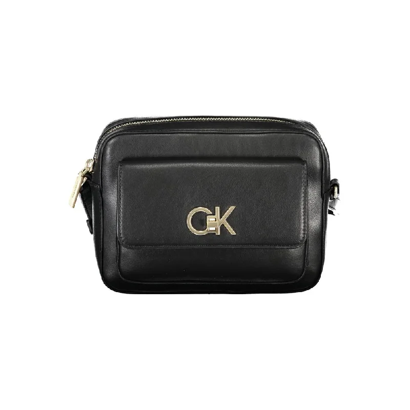 Calvin Klein Black Polyester Handbag Flash Sale On Designer Bags
