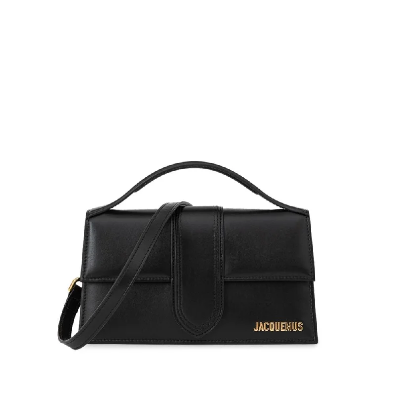 Jacquemus Black Leather Handbag Trendy And Timeless Handbags Now On Sale