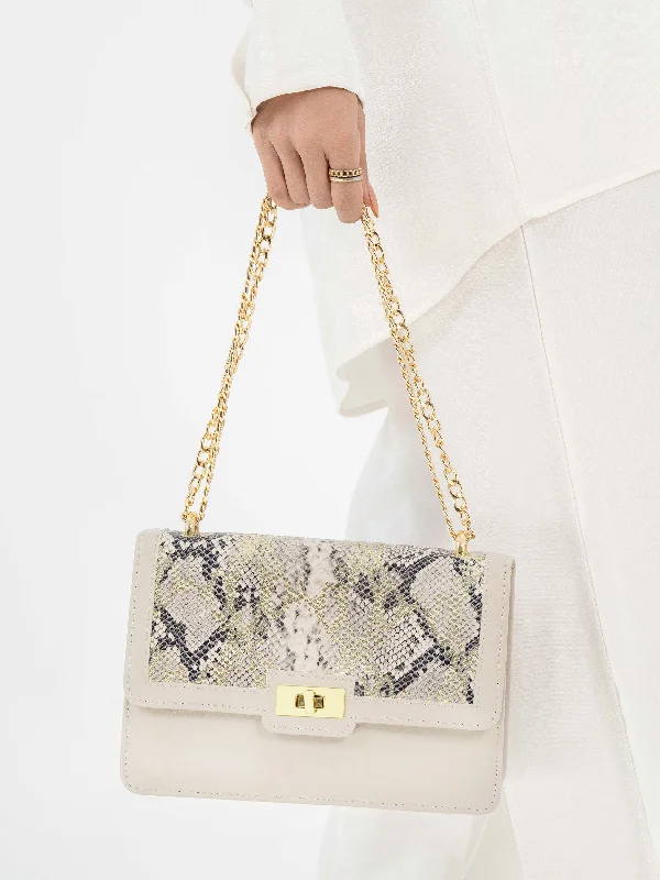 Snake Textured Handbag Elegant Bags, Limited Stock Available