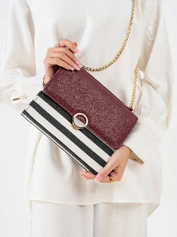 Stripe Printed Handbag Fashion-Forward Bags At Limited-Time Offers