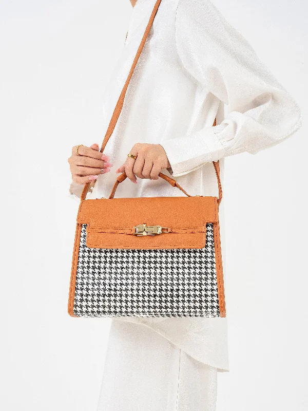 Houndstooth Printed Handbag Statement Bags, Shop Today