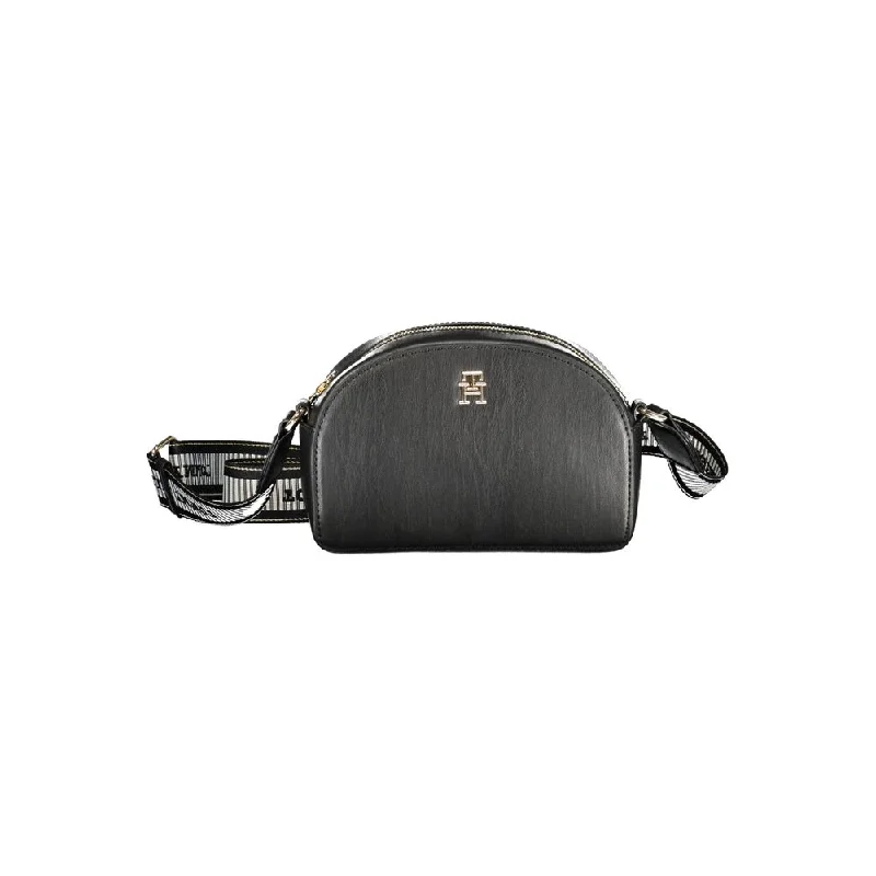Tommy Hilfiger Black Polyethylene Handbag Statement Bags With Exclusive Savings