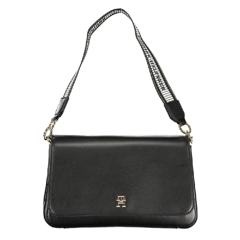 Tommy Hilfiger Black Polyethylene Handbag Elegant Purses At Clearance Prices