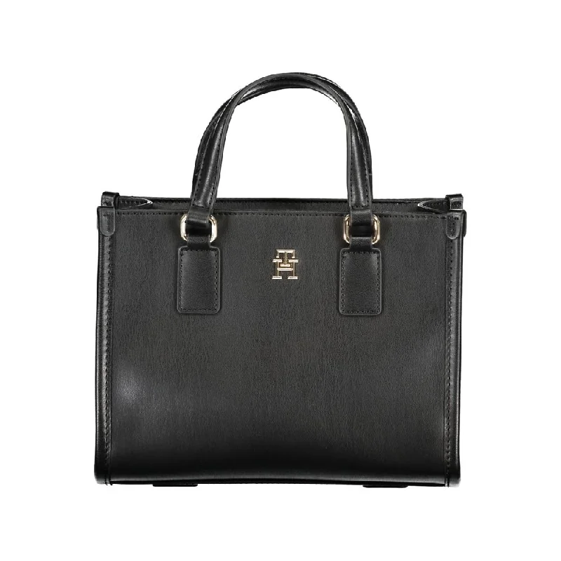Tommy Hilfiger Black Polyethylene Handbag Modern Handbags With Stylish Discounts