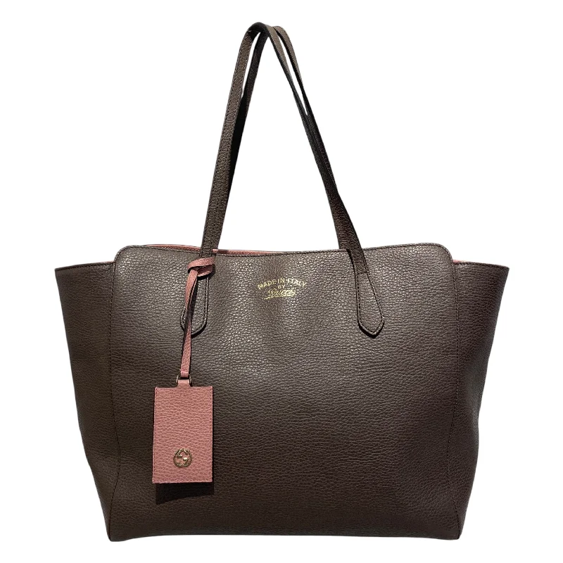 GUCCI/Tote Bag/Leather/BRW/Swing Leather Trendy Purses, Limited Offer
