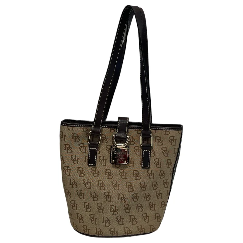 Dooney & Bourke/Tote Bag/Monogram/Cotton/BEG/Gold Fastenings