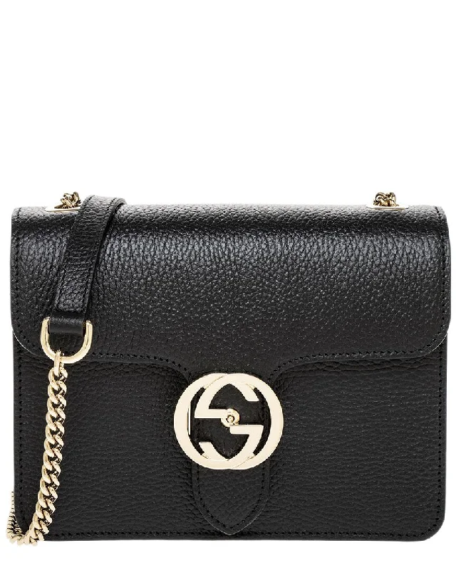 Gucci Interlocking G Small Leather Shoulder Bag Designer Bags, Low Prices