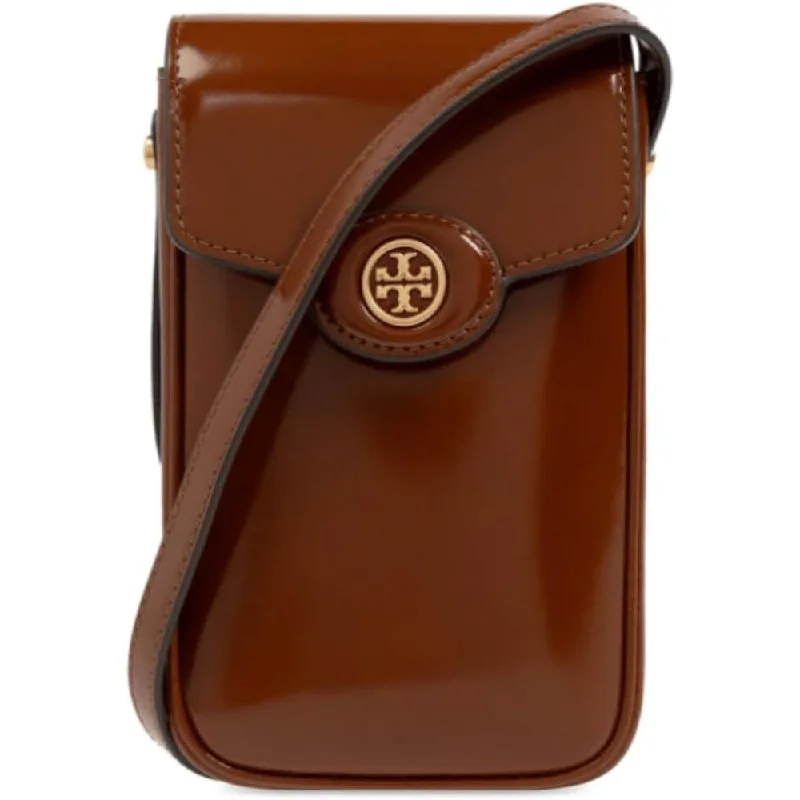 Tory Burch Women's Robinson Leather Phone Crossbody Bag, Dark Sienna