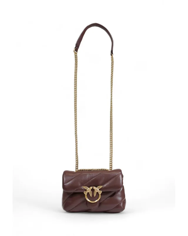 Pinko  Love Bag Mini Shoulder Bag in Brown Sleek Bags, Perfect Prices