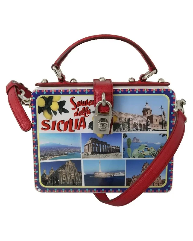 Dolce & Gabbana  Sicily Souvenir Shoulder Bag Red Designer Bags, Low Prices
