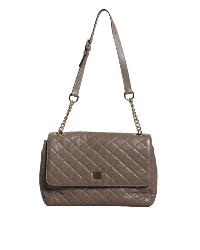 Dolce & Gabbana Quilted Leather Shoulder Purse with Gold Detailing Upgrade Your Look With Our Exclusive Bag Deals Dolce & Gabbana Quilted Leather Shoulder Purse with Gold Detailing Upgrade Your Look With Our Exclusive Bag Deals