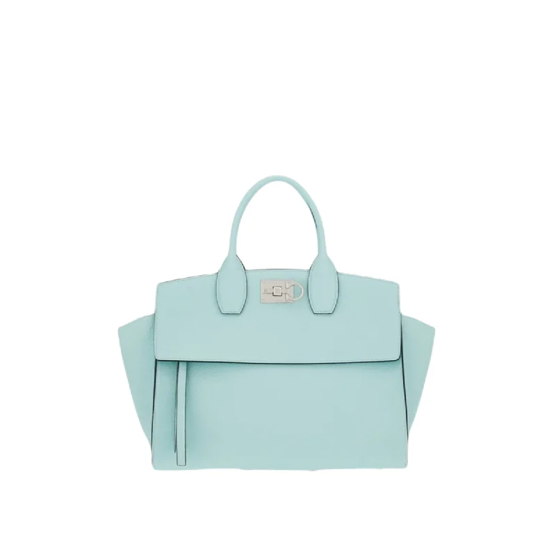 Ferragamo Studio Soft Shoulder Bag Blue Must-Have Bags, Big Discounts