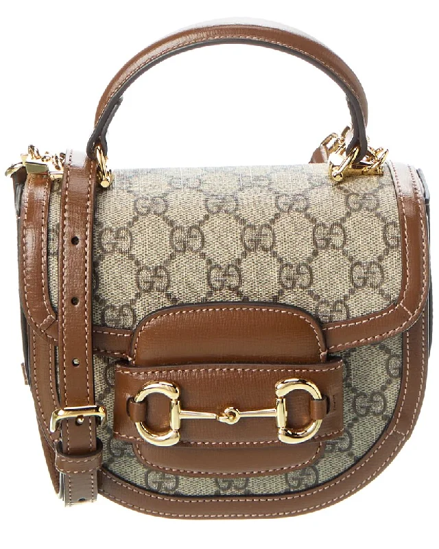 Gucci Horsebit 1955 Mini Top Handle Gg Supreme Canvas & Leather Shoulder Bag Classic Totes, Exclusive Deals Gucci Horsebit 1955 Mini Top Handle Gg Supreme Canvas & Leather Shoulder Bag Classic Totes, Exclusive Deals