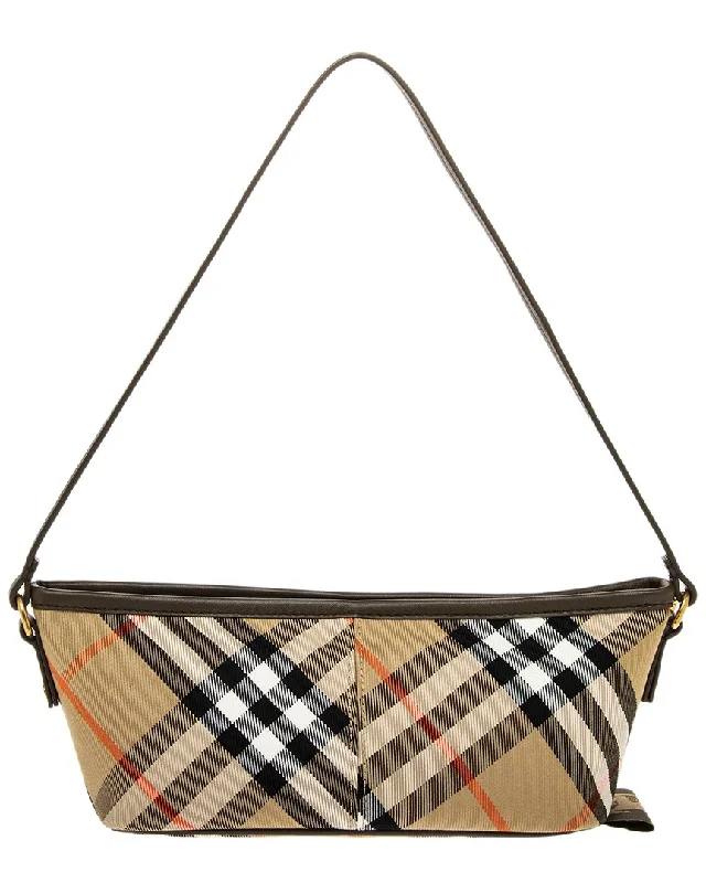 Burberry Check Mini Leather-Trim Shoulder Bag Handbag Deals You'll Love