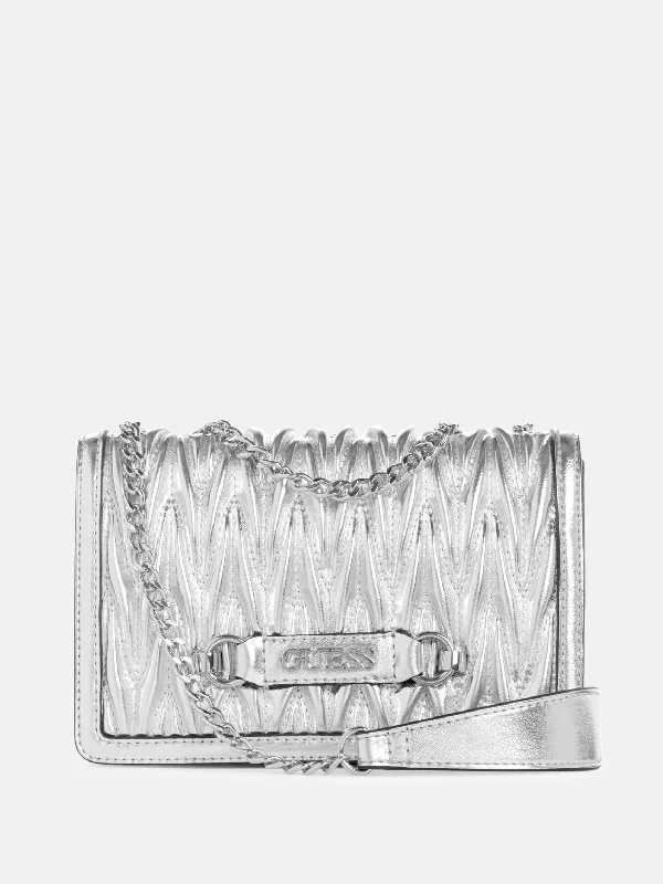 Bleu Metallic Quilted Crossbody Big Savings On Totes, Crossbody Bags, And More