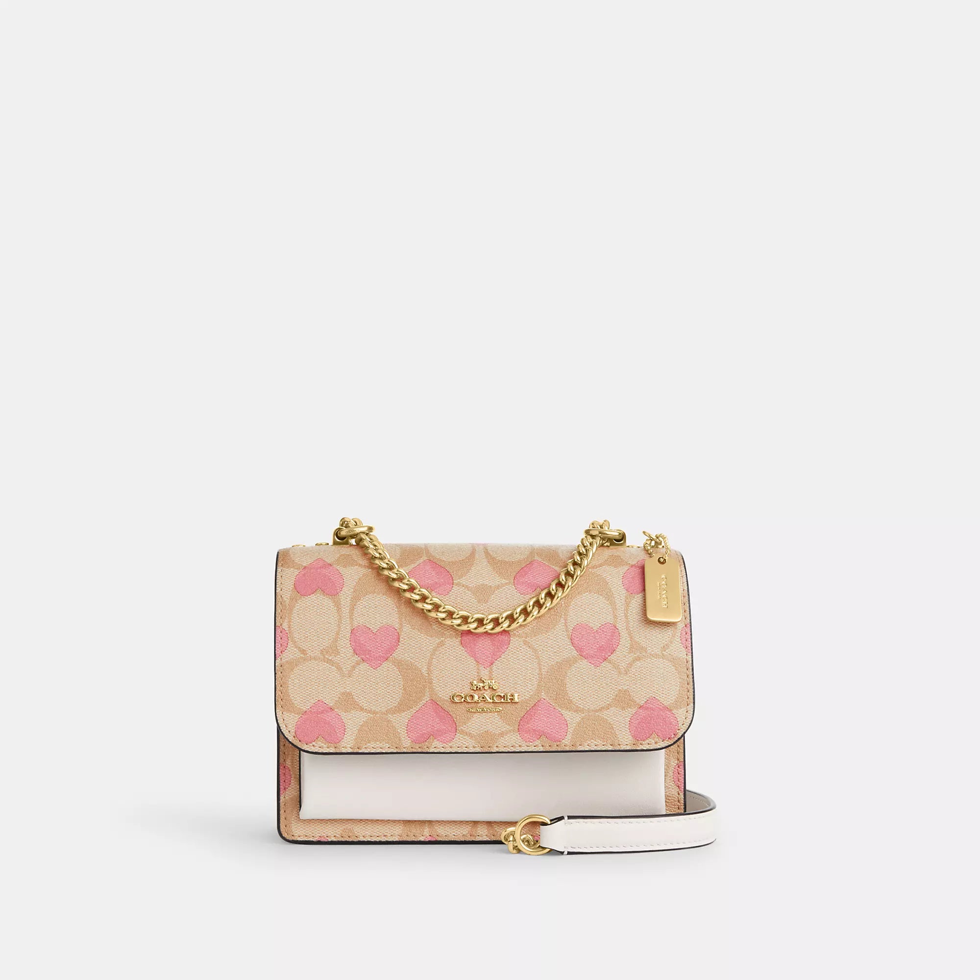 Coach Outlet Mini Klare Crossbody In Signature Canvas With Heart Print Luxury Handbags, Budget-Friendly Coach Outlet Mini Klare Crossbody In Signature Canvas With Heart Print Luxury Handbags, Budget-Friendly