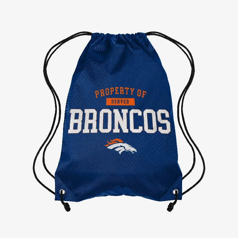 Denver Broncos Property Of Drawstring Backpack Stylish Totes, Special Discounts