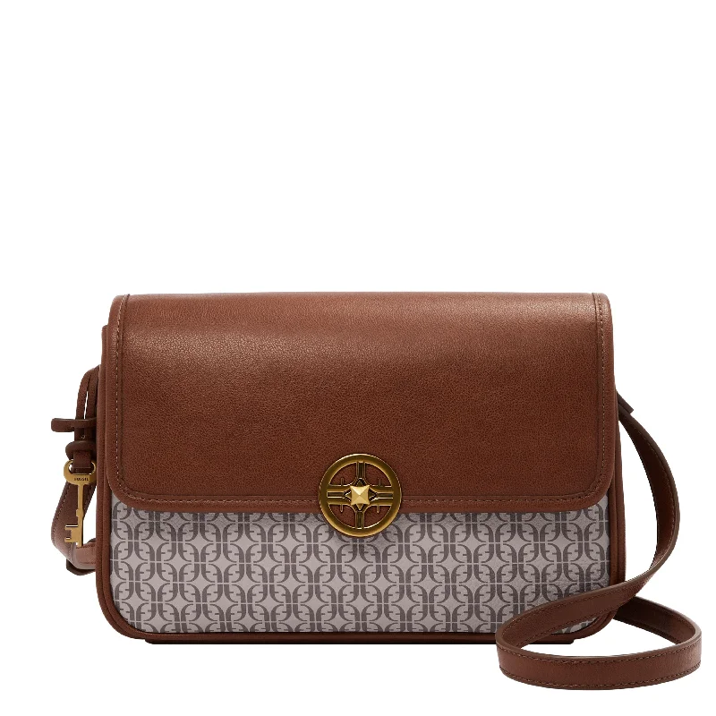 Fossil Women's Jasmine PVC Flap Crossbody Trendy Handbags, Limited-Time Sale