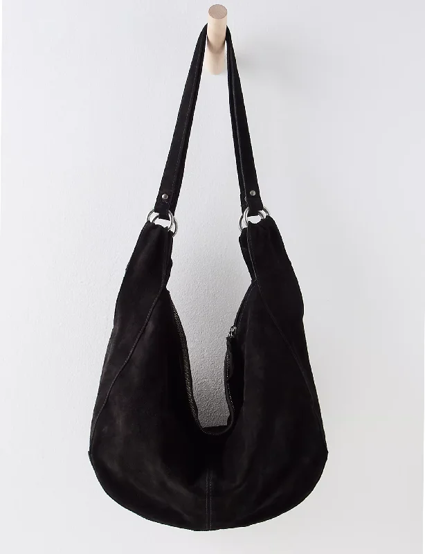 Roma Suede Tote, Black Chic Handbags At Special Promotional Prices