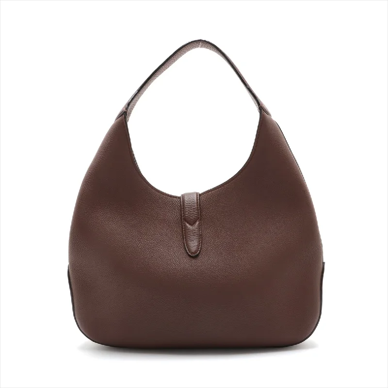 Gucci Hobo Leather Shoulder Bag Brown 365458